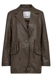 Phoebe Tie String Leather Bl 30123 | Elephant | Blazer fra Co'couture