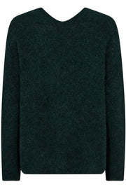 Thora V-Neck Knit  | Dark Pine | Strik fra Mos Mosh