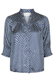 Diana Vibrant Dot Blouse | Navy | Bluse fra Neo Noir
