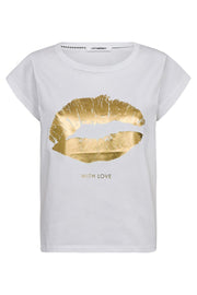 The Kiss Tee 33100 | White Gold | T-Shirt fra Co'couture