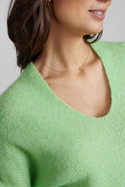 Thora V-neck Knit | Arcadian Green | Strik fra Mos Mosh