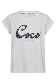 Dot Coco Tee 33127 | WhiteNavy | T-Shirt fra Co'couture