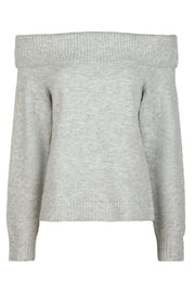 Jane Knit Blouse | Light Grey Melange | Strik fra Neo Noir