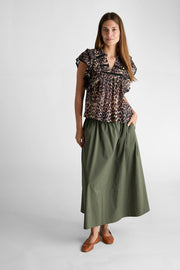 Yara Poplin Skirt | Army | Nederdel fra Neo Noir