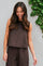 Svetlana Linen Top | Dark Brown | Bluse fra Neo Noir