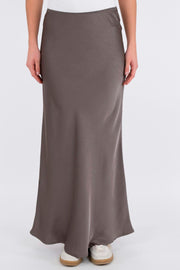 Vicky Heavy Sateen Skirt | Warm Grey | Nederdel fra Neo Noir