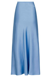 Vicky Heavy Satin Skirt | Smoke Blue | Nederdel fra Neo Noir