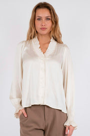 Brielle Satin Blouse 159966 | Off White | Bluse fra Neo Noir