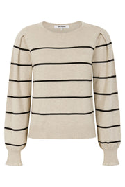 SrAnalia Stripe Knit | Feather Gray Melange | Strik fra Soft Rebels