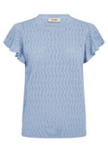 Ganna Pattern O-Neck Knit Top | Brunnera Blue | Strik fra Mos Mosh – nedsat
