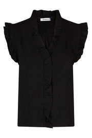Sueda Frill Top | Black | Top fra Co'couture