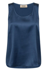 Astrid Silk Tank Top | Ensign Blue | Bluse fra Mos Mosh