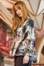 Filora Blouse | Plum Flower | Bluse fra Black Colour
