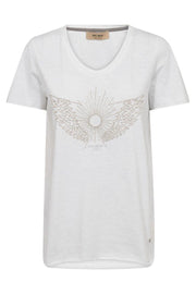 Gethi O-SS Glam Tee | White | T-shirt fra Mos Mosh