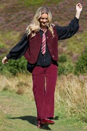 Cora Corduroy Box Pant | Wine | Bukser fra Black Colour