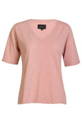 Ulla Ss Vneck Tshirt | Dusty Rose | T-Shirt fra Liberté