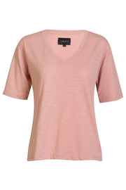 Ulla Ss Vneck Tshirt | Dusty Rose | T-Shirt fra Liberté