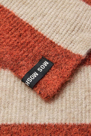 Thora Stripe Knit Scarf | Burnt Ochre | Tørklæde fra Mos Mosh