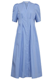 Mica Stripe Pleat Dress 36536 | Pale Blue | Kjole fra Co'couture