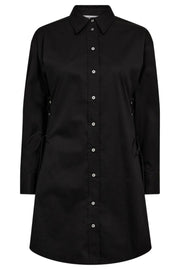 Poppy Eyelet Tie Shirt Dress 36525 | Black | Kjole fra Co'couture