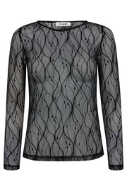 Mercy Mesh O-Blouse 33187 | Black | T-Shirt fra Co'couture