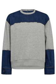 Candiz Denim Mix Sweat 37044 | Grey Melange | Sweatshirt fra Co'couture