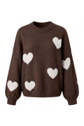 Zella Heart Knit  | Dark Brown