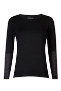 Isa Ls Lace Sleeve Blouse | Black Small Big Hearts | Mesh bluse fra Liberté
