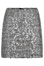 Boucle Sequin Mini Skirt 34173 | WhiteBlack | Nederdel fra Co'couture