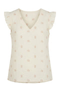 Golden Flowers Frill top | Top fra Atelier C – nedsat