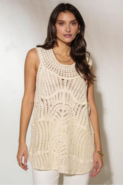 Crochet Tank | Beige | Top fra Avery