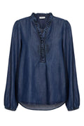 Wilke Blouse 207541 | Medium Blue Denim | Bluse fra Freequent – nedsat
