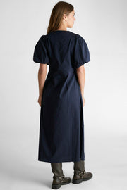 Illana Poplin Dress | Navy | Kjole fra Neo Noir