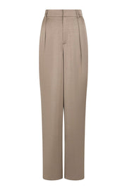 Alessandra Heavy Sateen Pants | Dark Taupe | Bukser fra Neo Noir