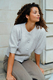 Trudy Knit Cardigan | Beige Melange | Strik fra Neo Noir