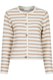 Limone Stripe Knit Jacket 160950 | Sand | Jakke fra Neo Noir