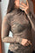 Liza Laceflower Blouse | Dark Taupe | Bluse fra Neo Noir