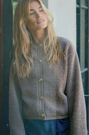 Limo Fluffy Knit Cardigan | Dark Sand | Strik fra Neo Noir