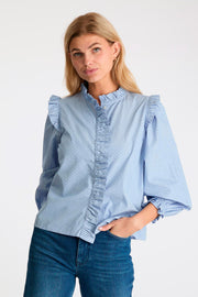 Charly Mini Dot Blouse | Light Blue | Bluse fra Neo Noir