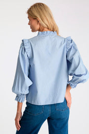 Charly Mini Dot Blouse | Light Blue | Bluse fra Neo Noir