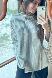 Gili Stripe Shirt | White | Skjorte fra Neo Noir