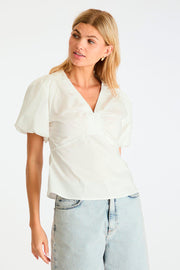 Irina Poplin Blouse 162219 | White | Bluse fra Neo Noir