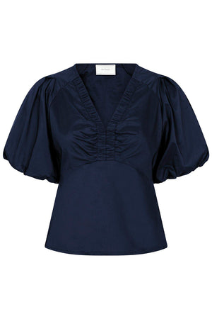 Irina Popeline Bluse 162219 | Marineblau | Bluse von Neo Noir