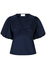 Irina Poplin Blouse 162219 | Navy | Bluse fra Neo Noir