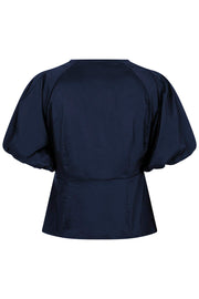 Irina Poplin Blouse 162219 | Navy | Bluse fra Neo Noir