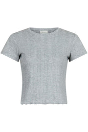 Lonnie Pointelle Top 162506 | Light Grey | Bluse fra Neo Noir