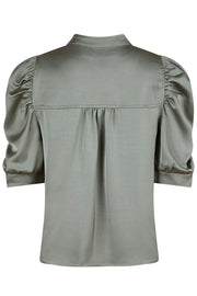 Roella Heavy Sateen Blouse | Smoke Green | Bluse fra Neo Noir