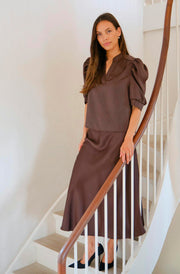 Bovary Skirt | Dark Brown | Nederdel fra Neo Noir
