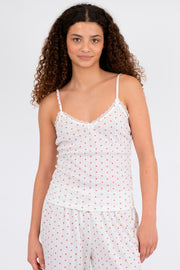 Lindsay Pointelle Heart Top 162776 | White | Bluse fra Neo Noir