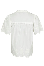 Micheline Emb Blouse | Off White | Bluse fra Neo Noir